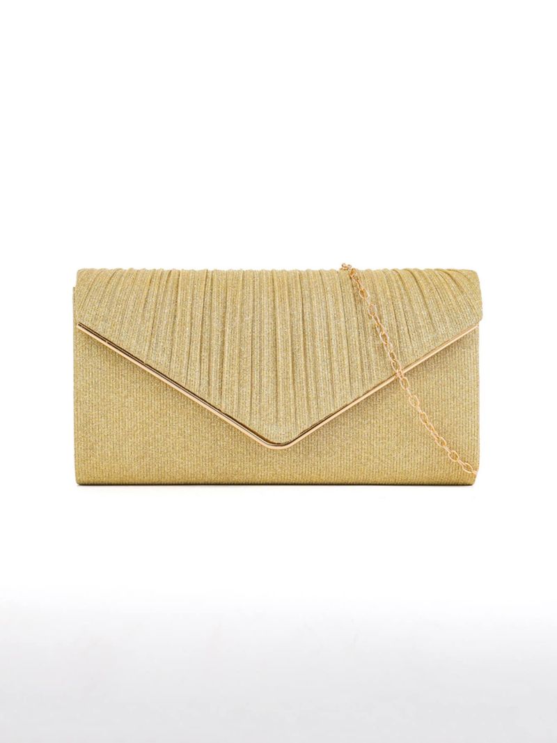 Small Glitter Envelope Bag Pleated Detail