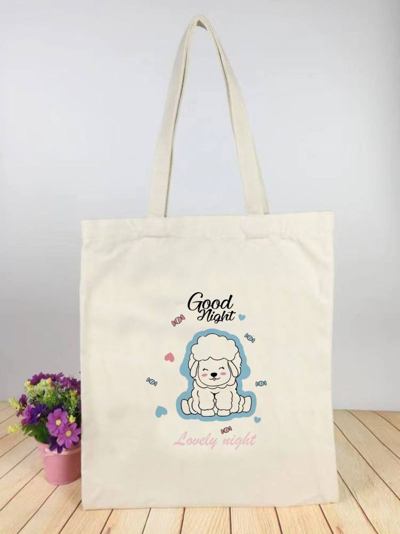 Cartoon Graphic Shopper Bag Small Preppy