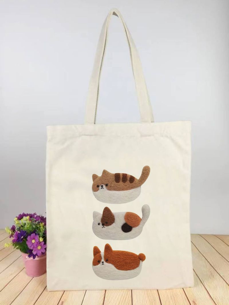 Cartoon Graphic Shopper Bag Small Preppy