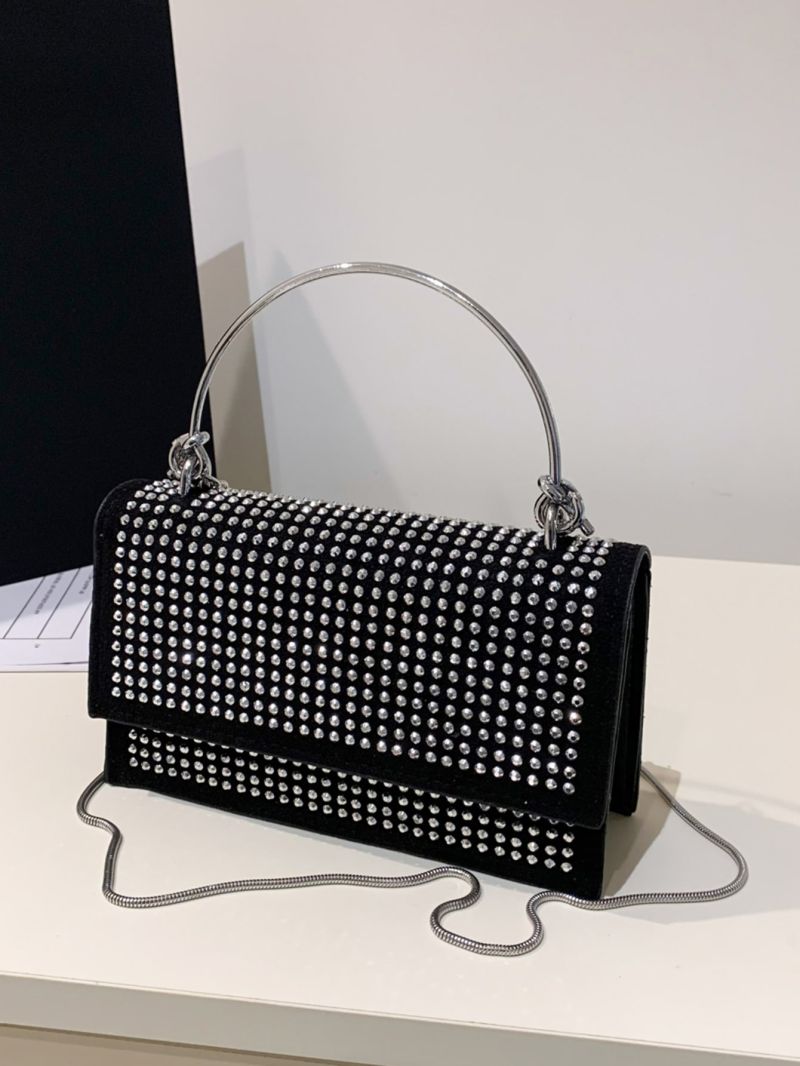 Mini Studded Decor Flap Square Bag Top Handle