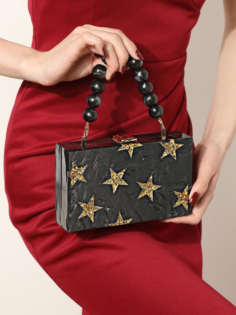 Mini Star Pattern Box Bag Beaded Chain