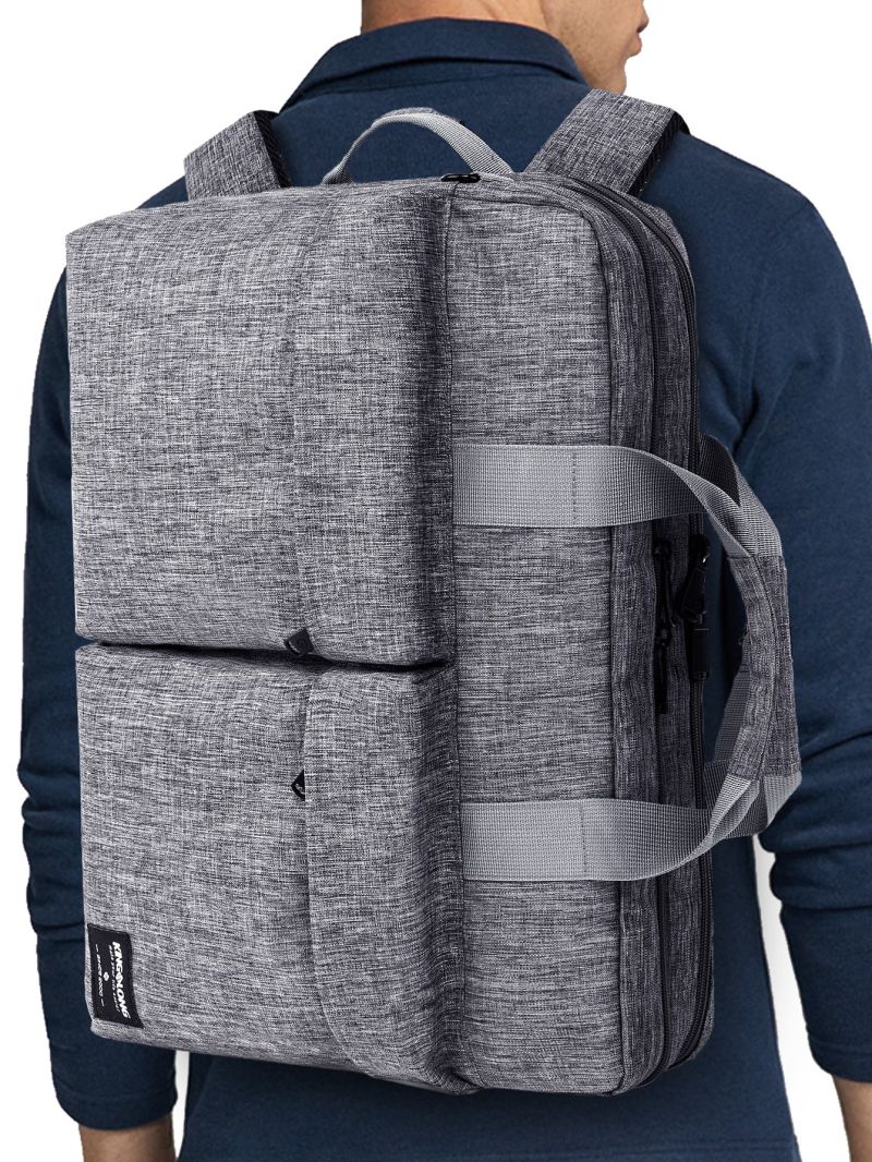 Gray Laptop Backpack Multi-Pocket Dual-Use Waterproof For Business