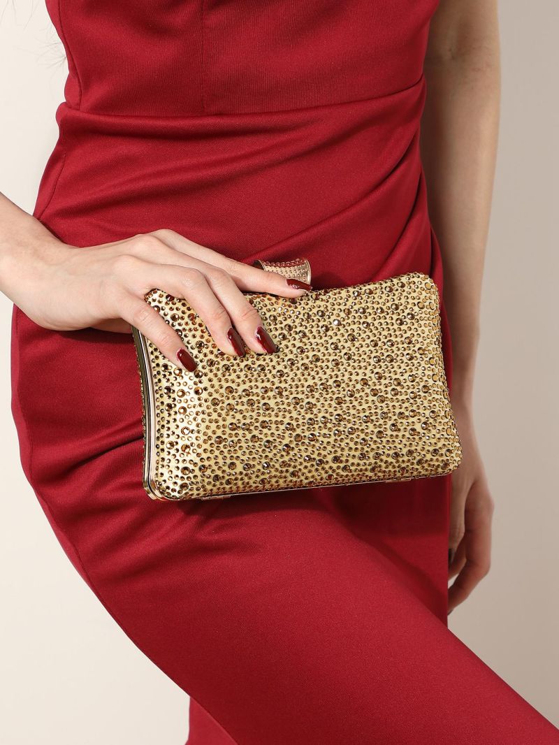 Mini Box Bag Rhinestone Decor Glamorous