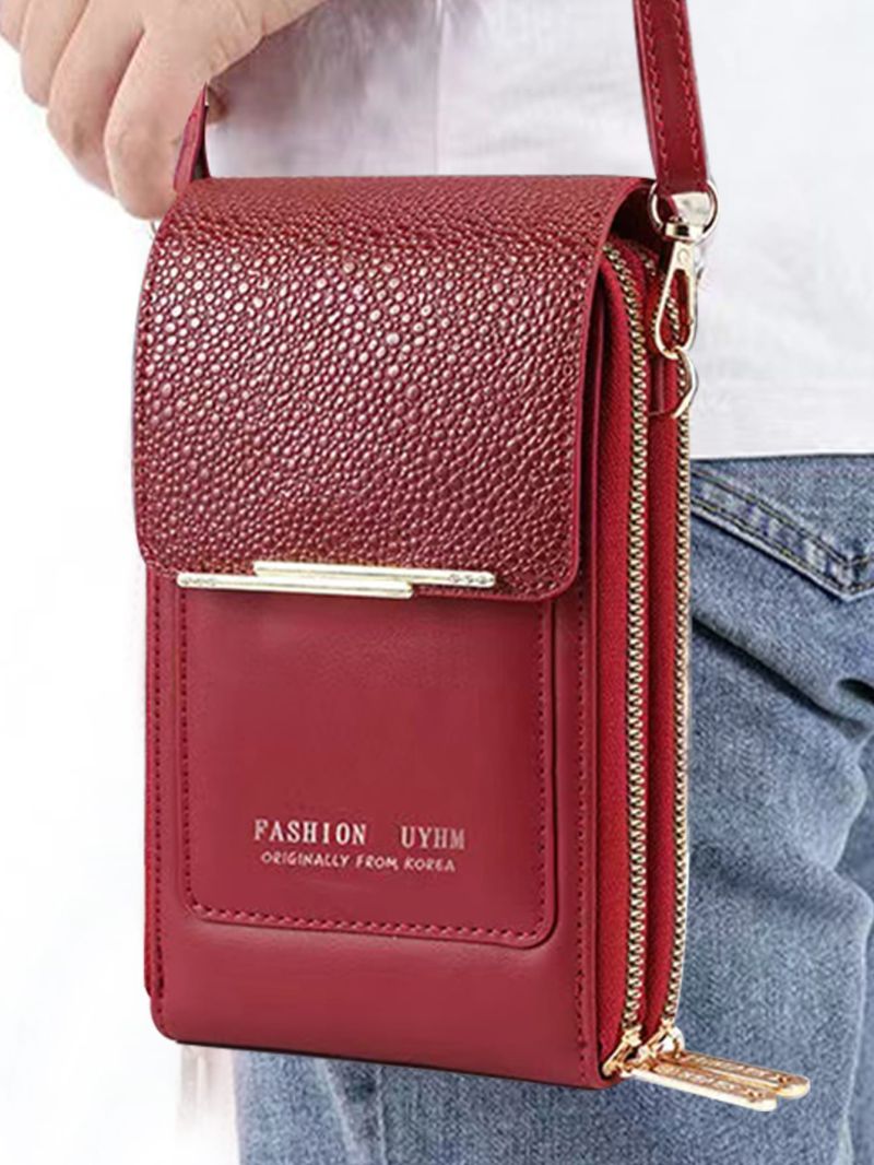 Letter Graphic Phone Wallet Red