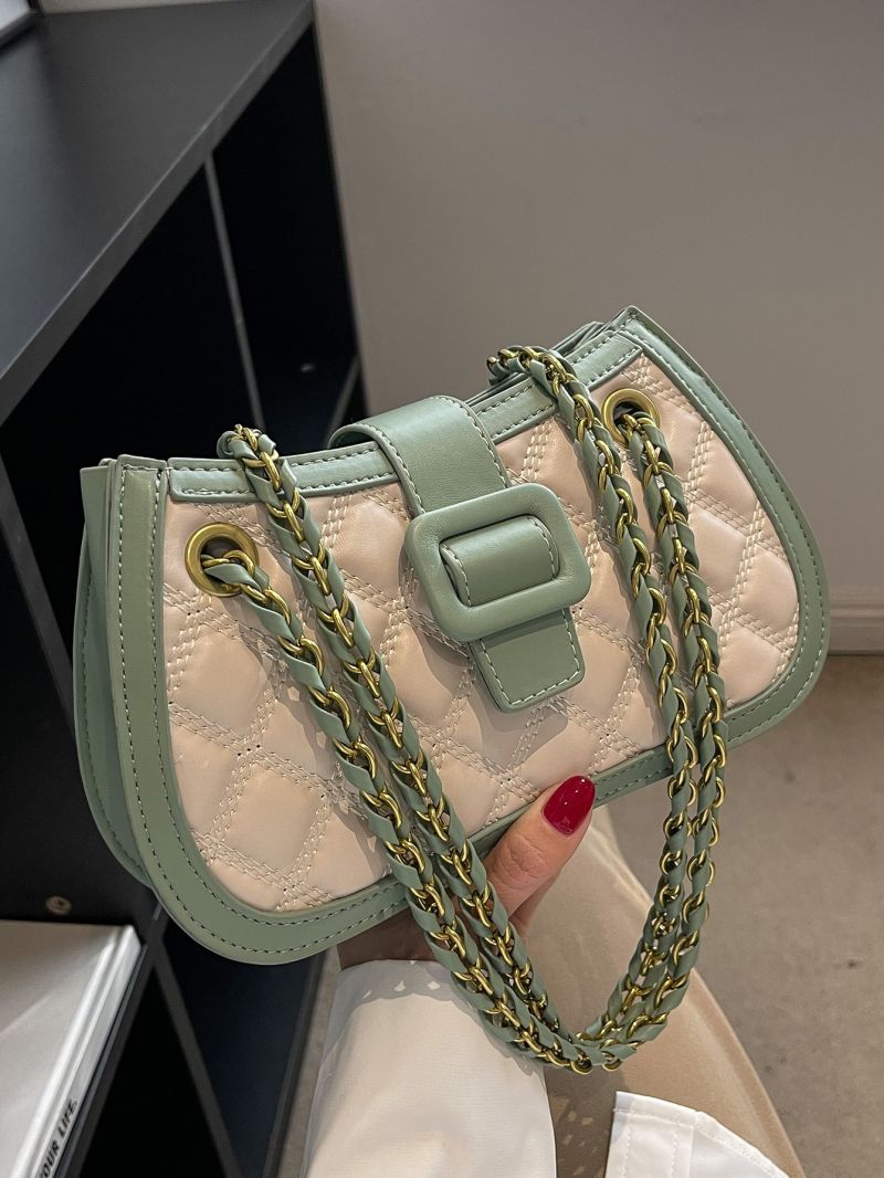 Quilted Hobo Bag Contrast Binding Small