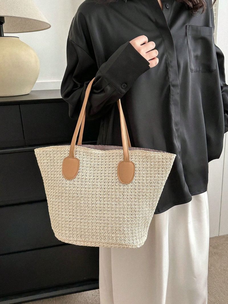 Minimalist Straw Bag Large Capacity Vacation