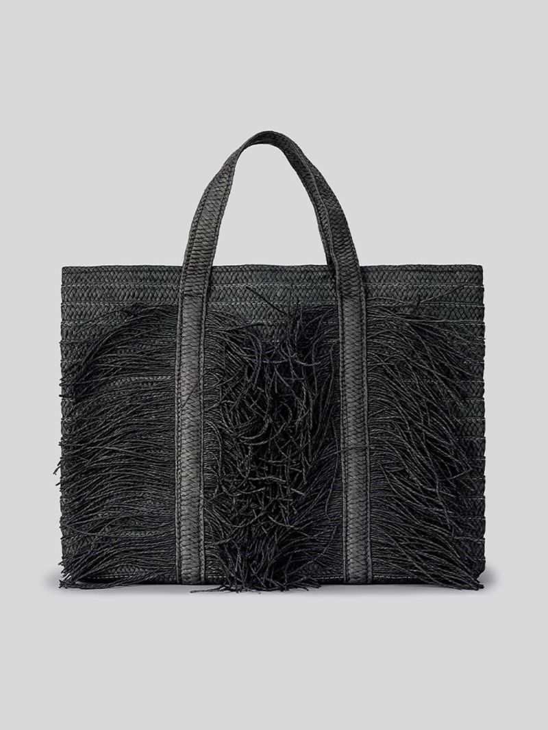 Large Capacity Fringe Straw Bag Women Shoulder Bag Woven Women Handbag Bohemia Beach Bag