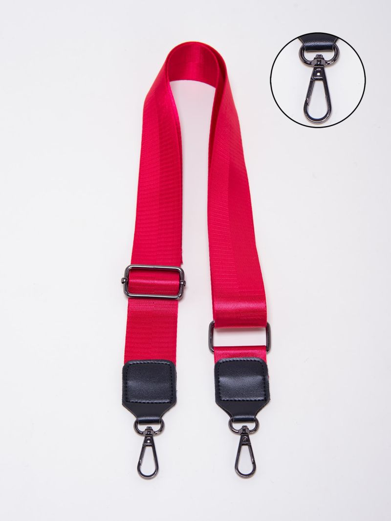 Buckle Decor Bag Strap Fashion Neon Red