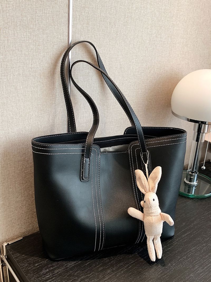 Medium Tote Bag Double Handle Cartoon Rabbit Decor
