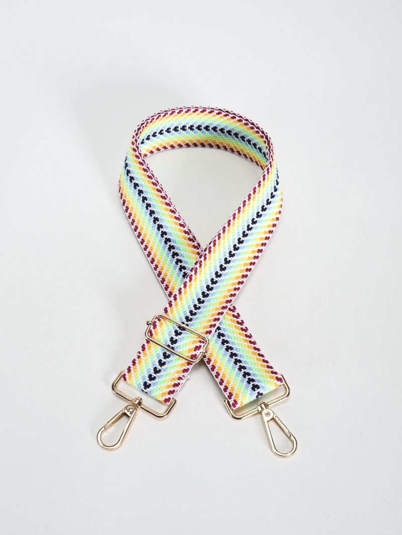 Colorblock Striped Pattern Bag Strap Adjustable