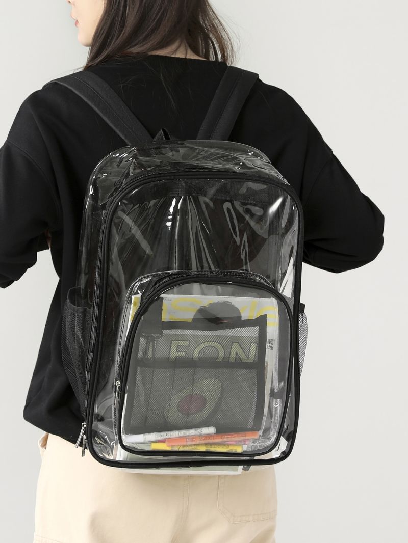 Clear Classic Backpack PVC Contrast Binding