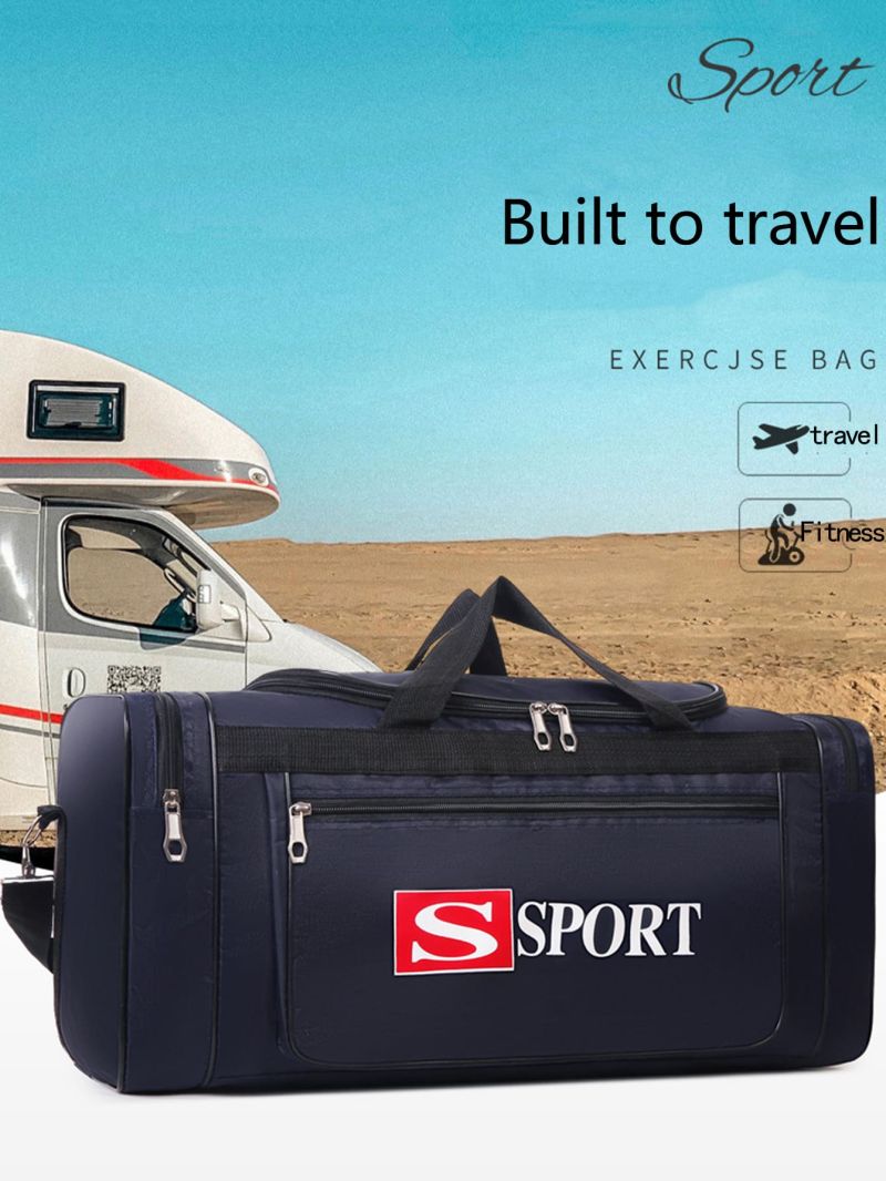 Letter Graphic Travel Bag Multi-functional Oxford