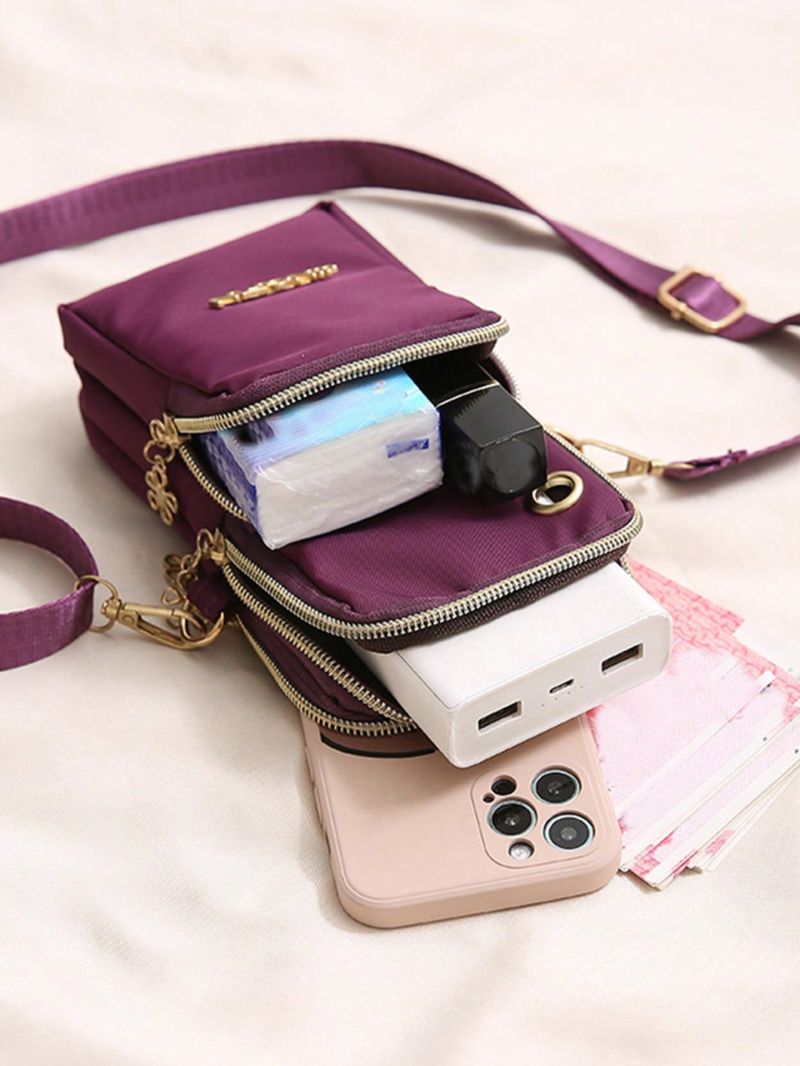 Letter Decor Phone Wallet Purple