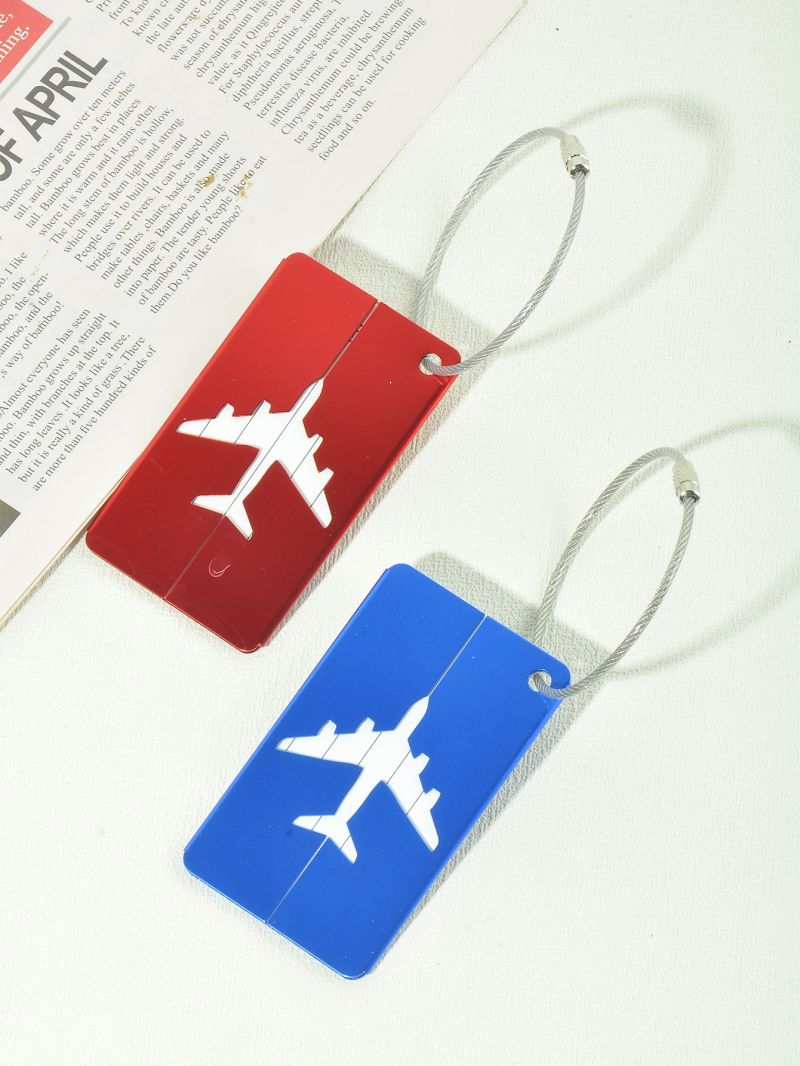 2pcs Luggage Tags Plane Cut Out Design