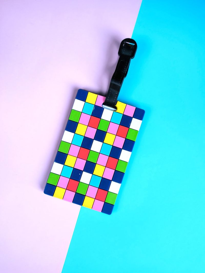 Plaid Pattern Luggage Tag Silicone