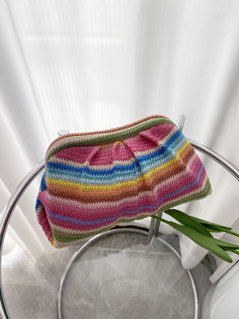 Colorblock Straw Bag Medium Vacation