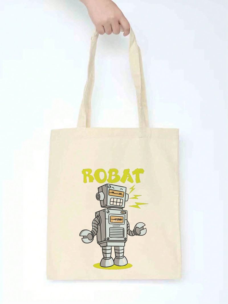 Cartoon Graphic Shopper Bag Small Preppy