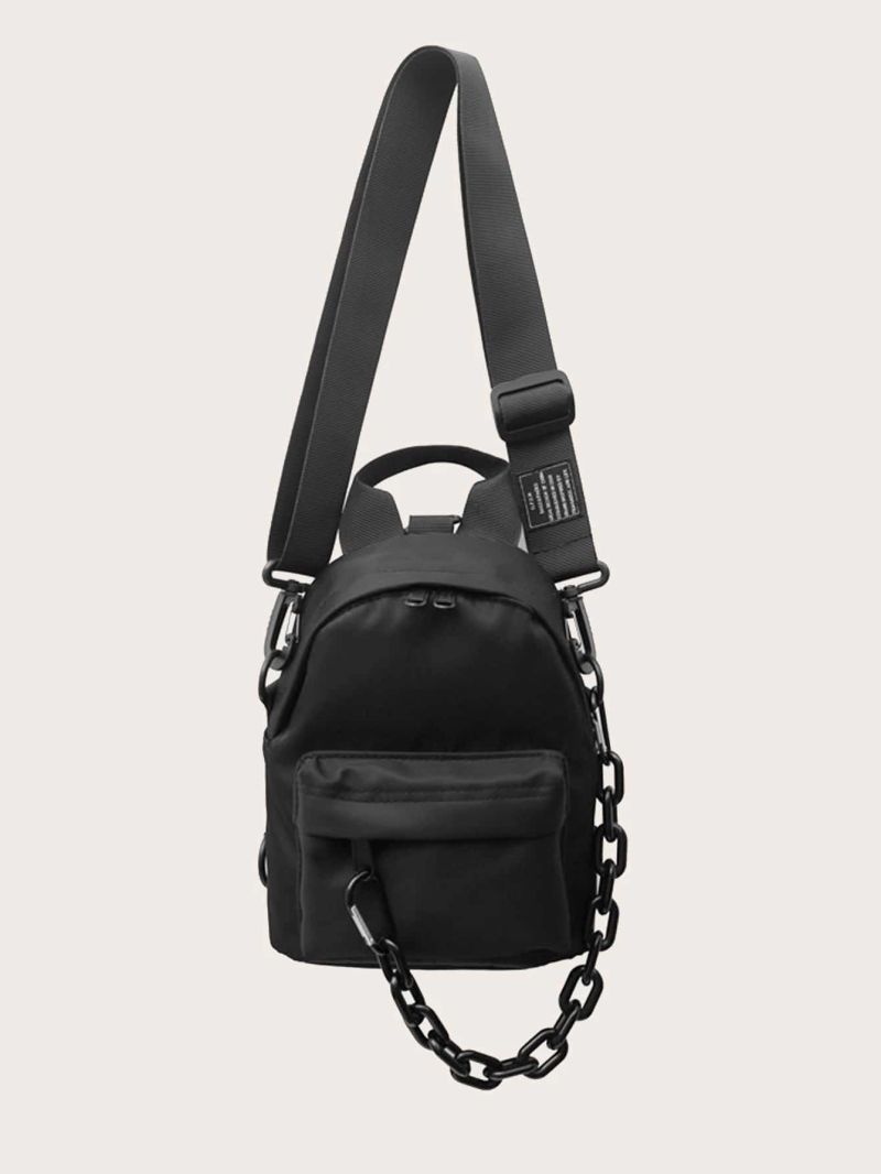 Minimalist Dome Bag Mini Chain Decor Black