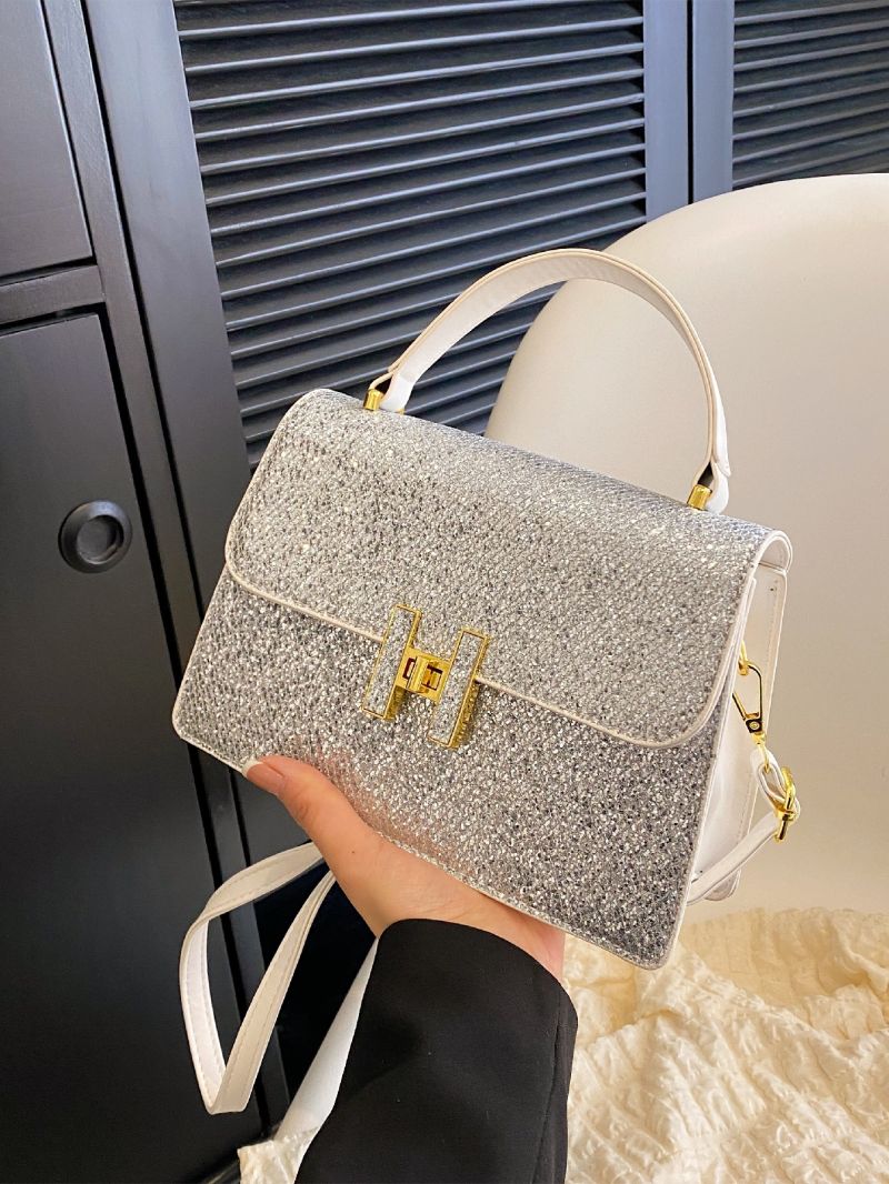 Glitter Square Bag Small Flap Glamorous For Party