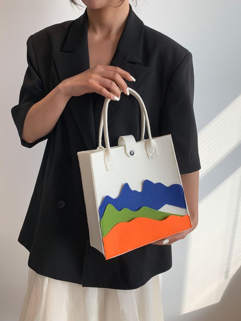 Color Block Square Bag Fashionable