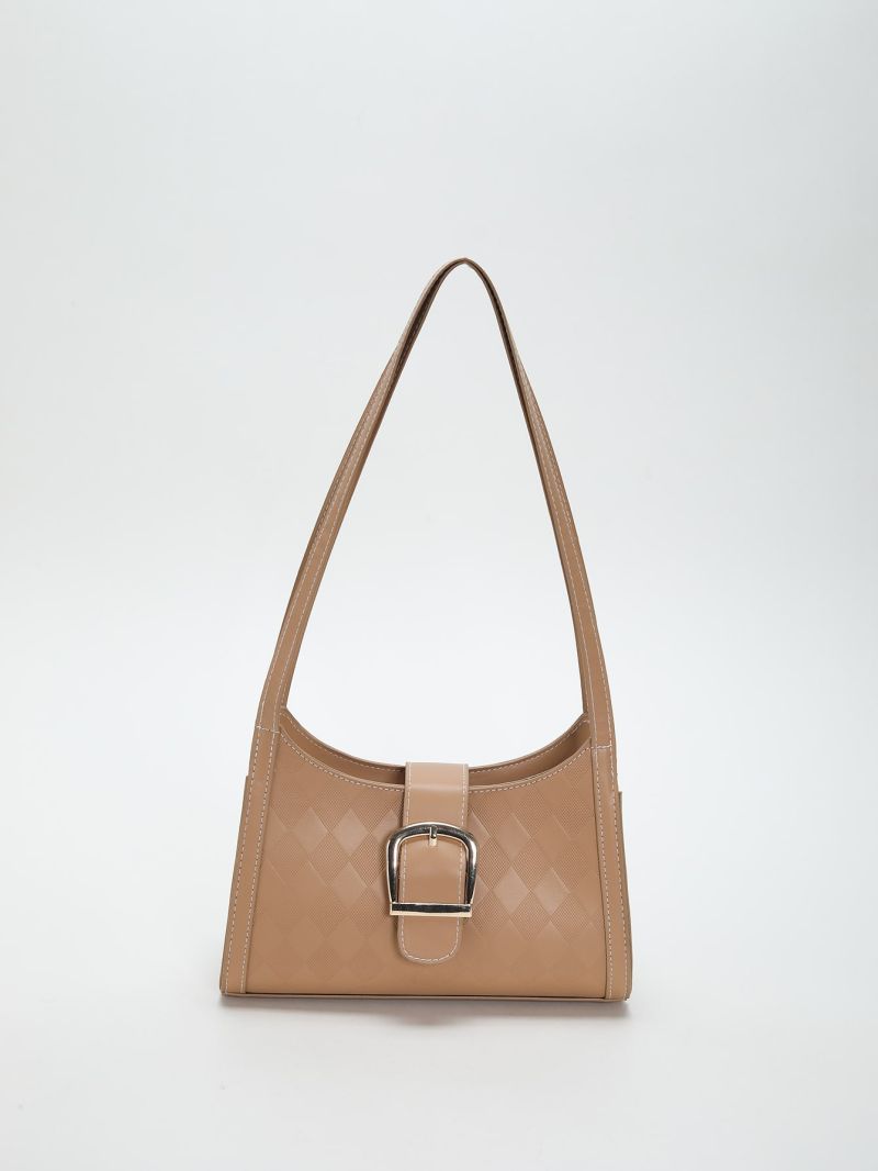 Buckle Decor Hobo Bag Fashion White