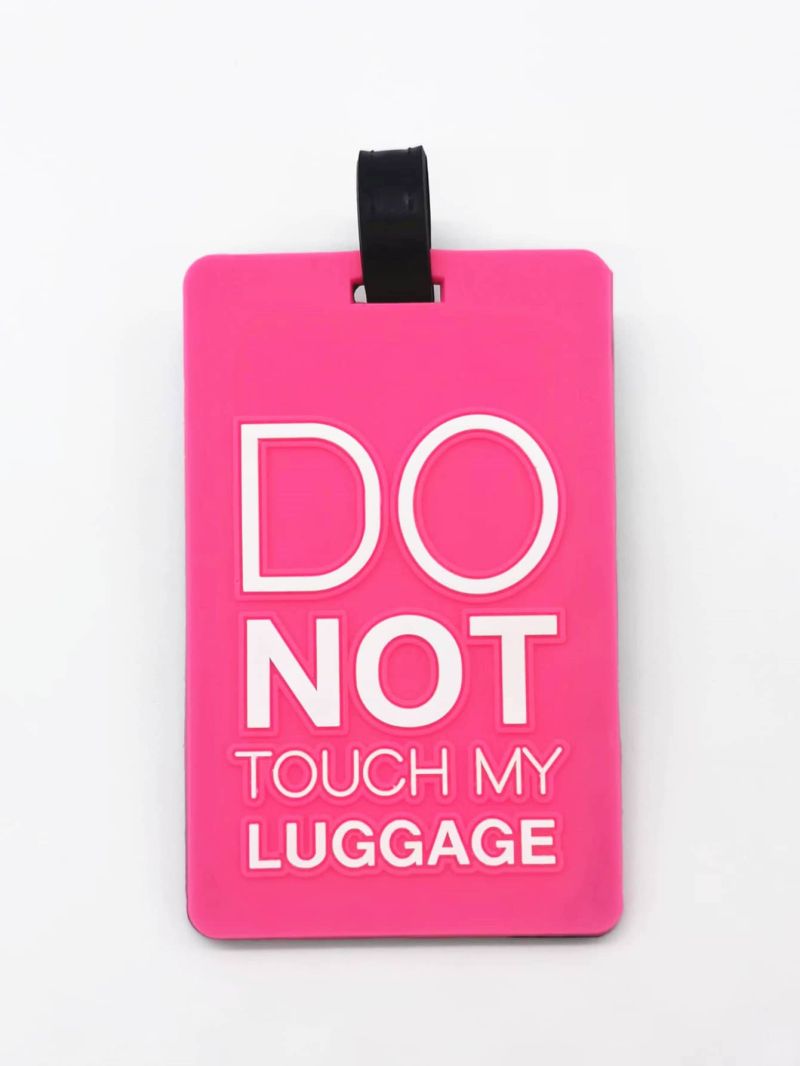Slogan Pattern Luggage Tag Pink Fashionable For Travel