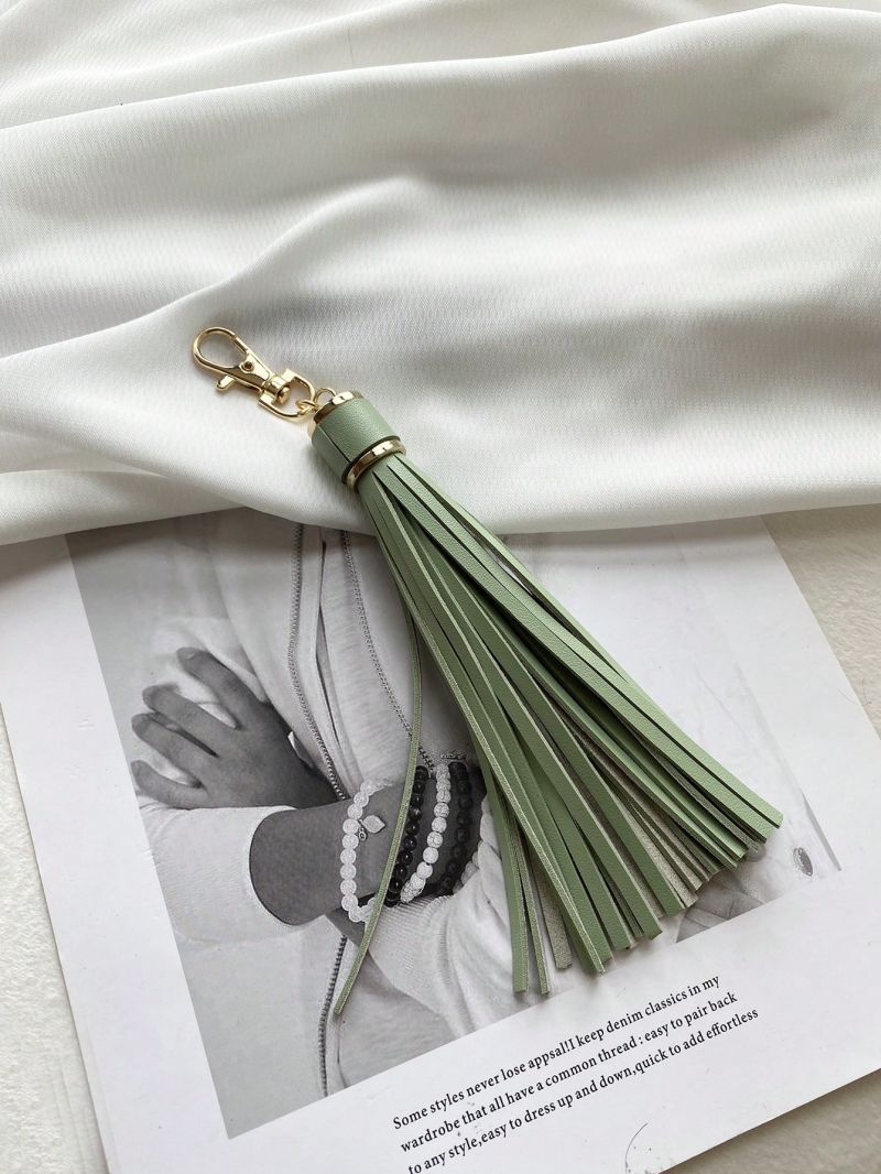 Green Bag Charm Tassel Decor