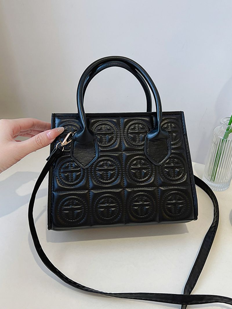 Small Square Bag Double Handle Quilted