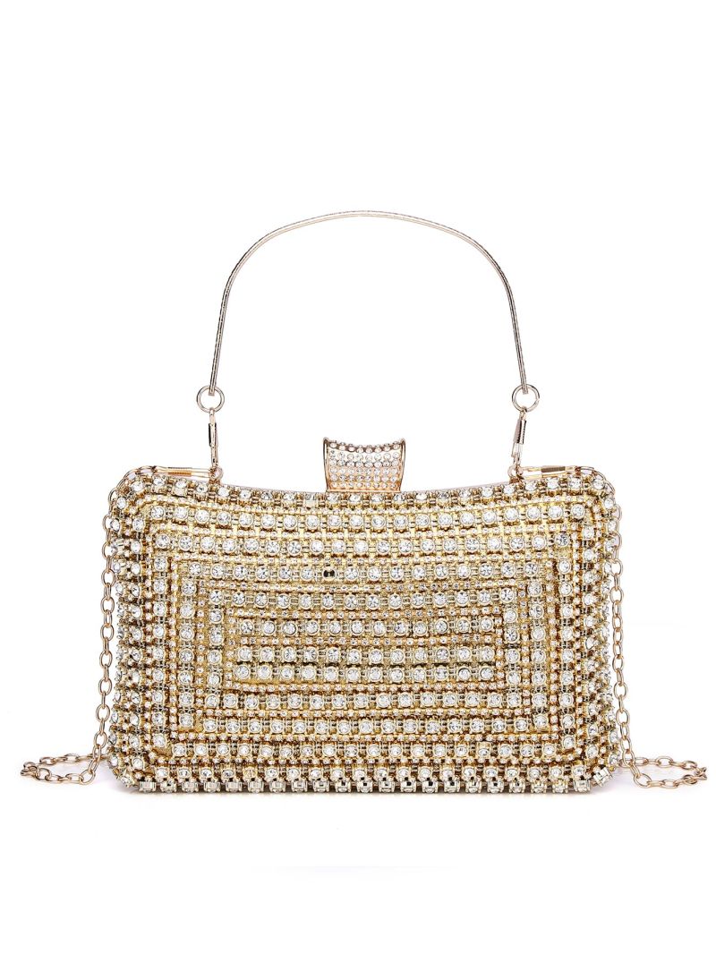 Mini Box Bag Rhinestone Decor Glamorous, Clear Bag