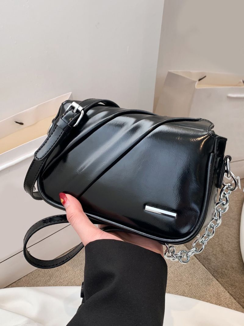 Mini Square Bag Metal Decor Ruched Detail