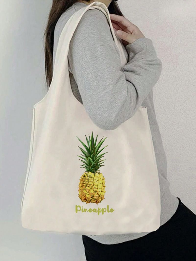 Small Shopper Bag Letter & Pineapple Graphic