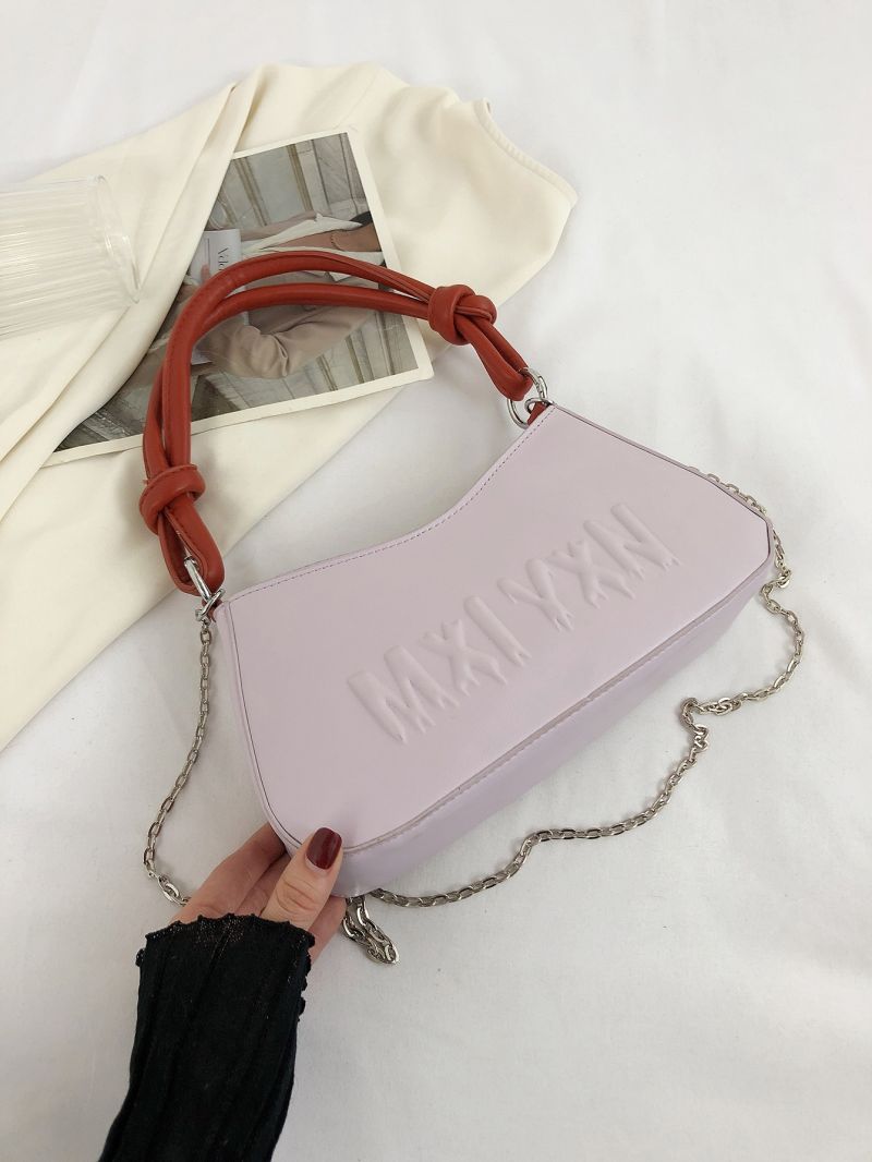 Medium Shoulder Bag Letter Embossed Chain Strap
