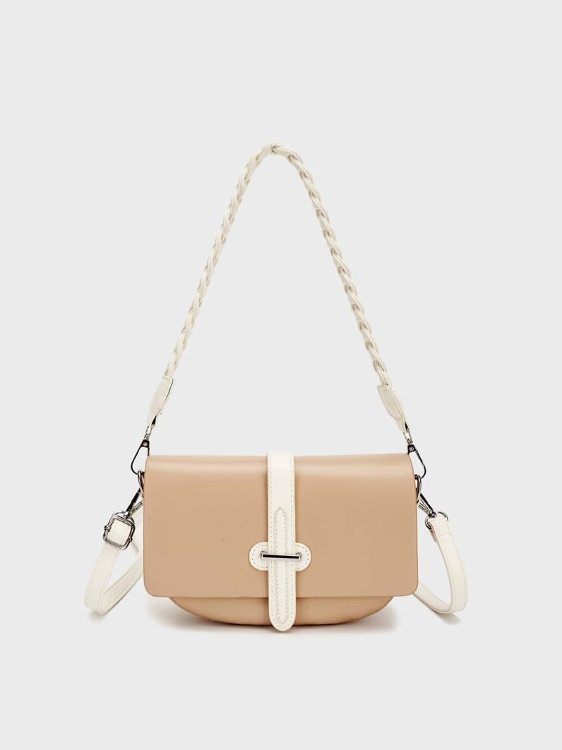 Small Flap Novelty Bag Metal Decor Braided Handle