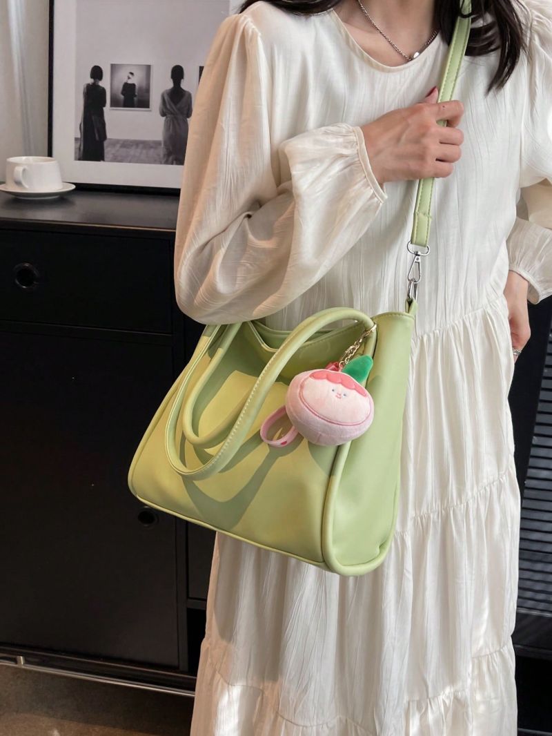 Small Tote Bag Double Handle Solid Color