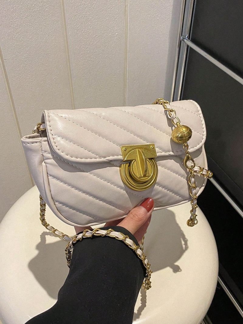 Mini Square Bag Quilted Chain Strap