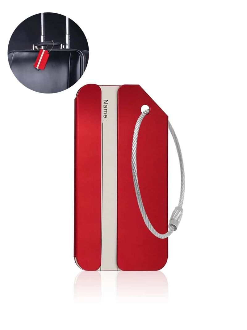 1pc Luggage Tag Baggage Name Tag Suitcase Address Label Holder Aluminium Alloy Travel Accessories