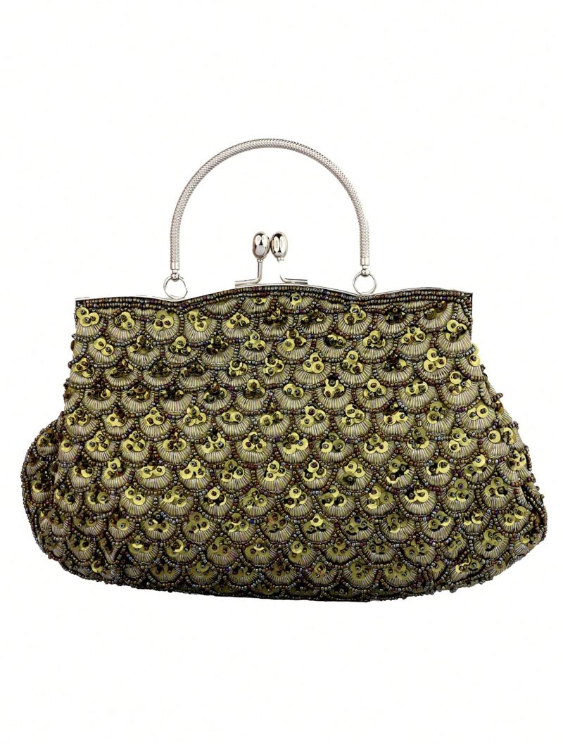 Fish Scale Pattern Novelty Bag Sequins Decor Top Handle For Party