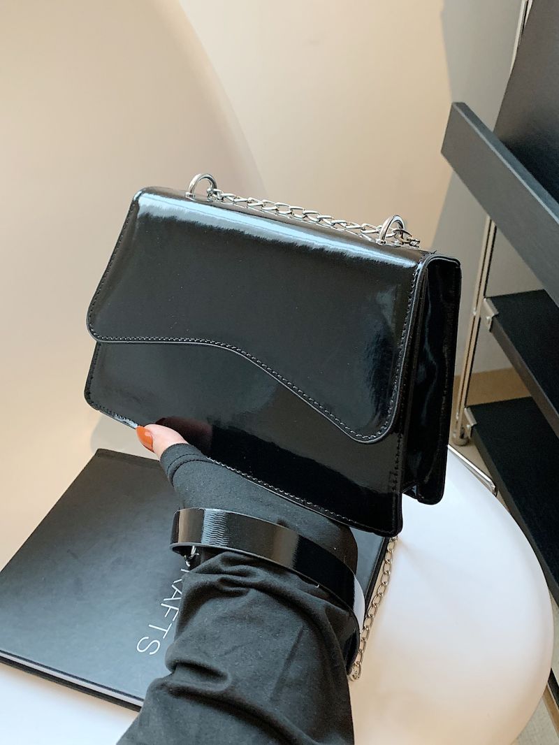 Small Flap Square Bag Minimalist Black