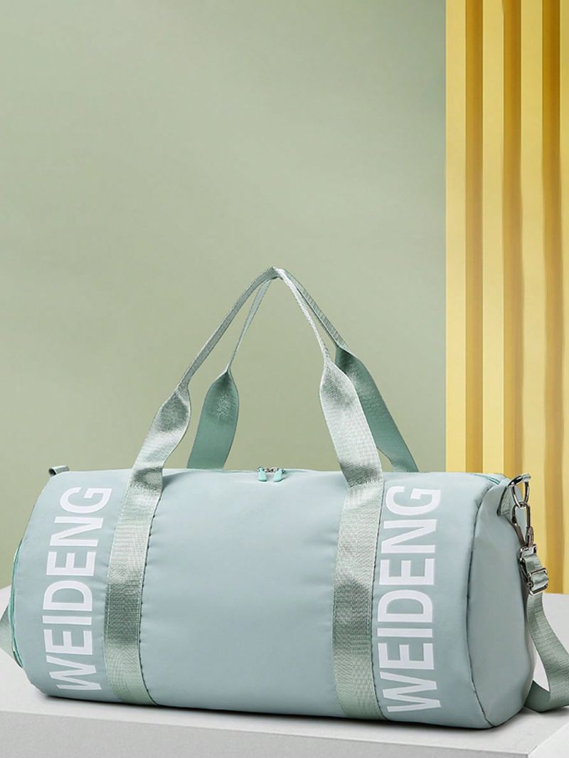 Letter Pattern Duffel Bag Double Handle Gym Bag For Sport & Travel