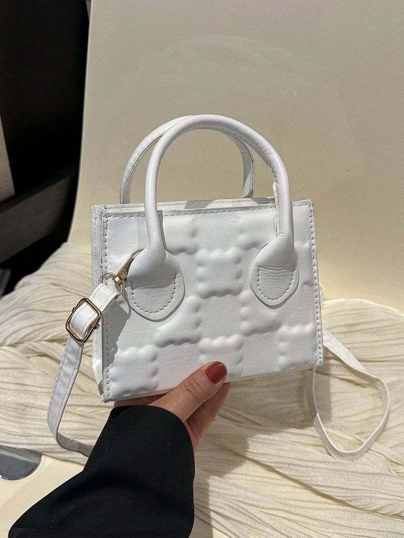 Mini Square Bag Geometric Embossed Minimalist