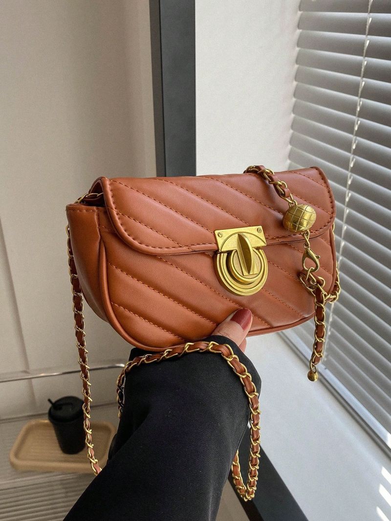 Mini Square Bag Quilted Chain Strap