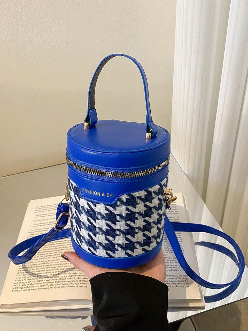 Mini Bucket Bag Houndstooth Pattern