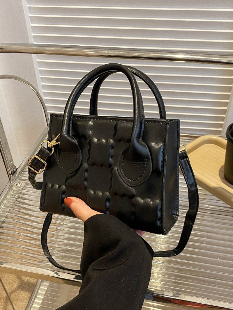 Mini Square Bag Geometric Embossed Minimalist