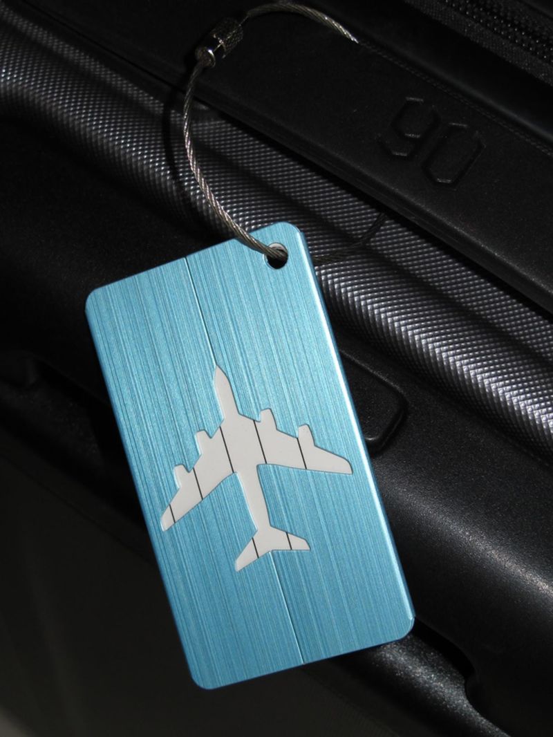 1pc Women Men Fashion Plane Style Aluminum Alloy Travel Luggage Tag Baggage Suitcase Address Tag