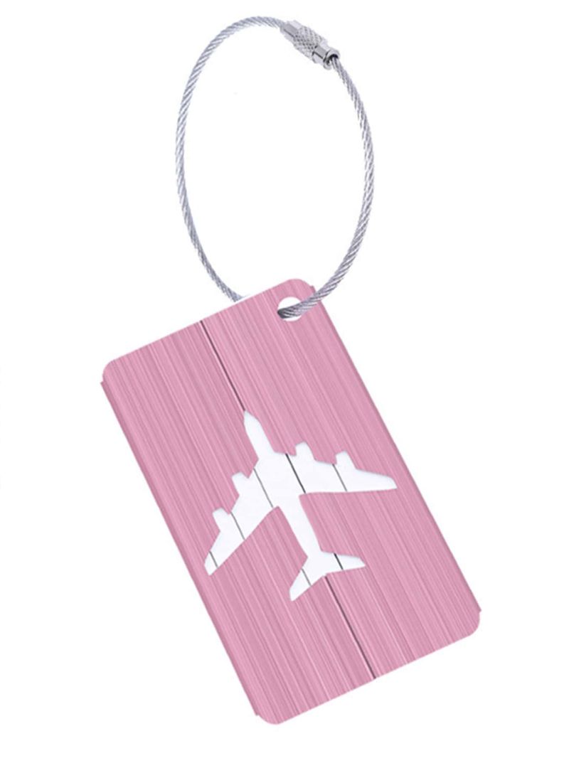 1pc Women Men Fashion Plane Style Aluminum Alloy Travel Luggage Tag Baggage Suitcase Address Tag