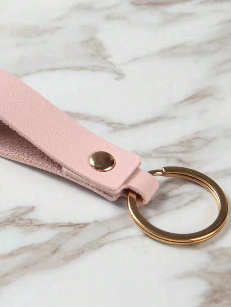 Studded Decor Bag Charm PU Car Holder Case