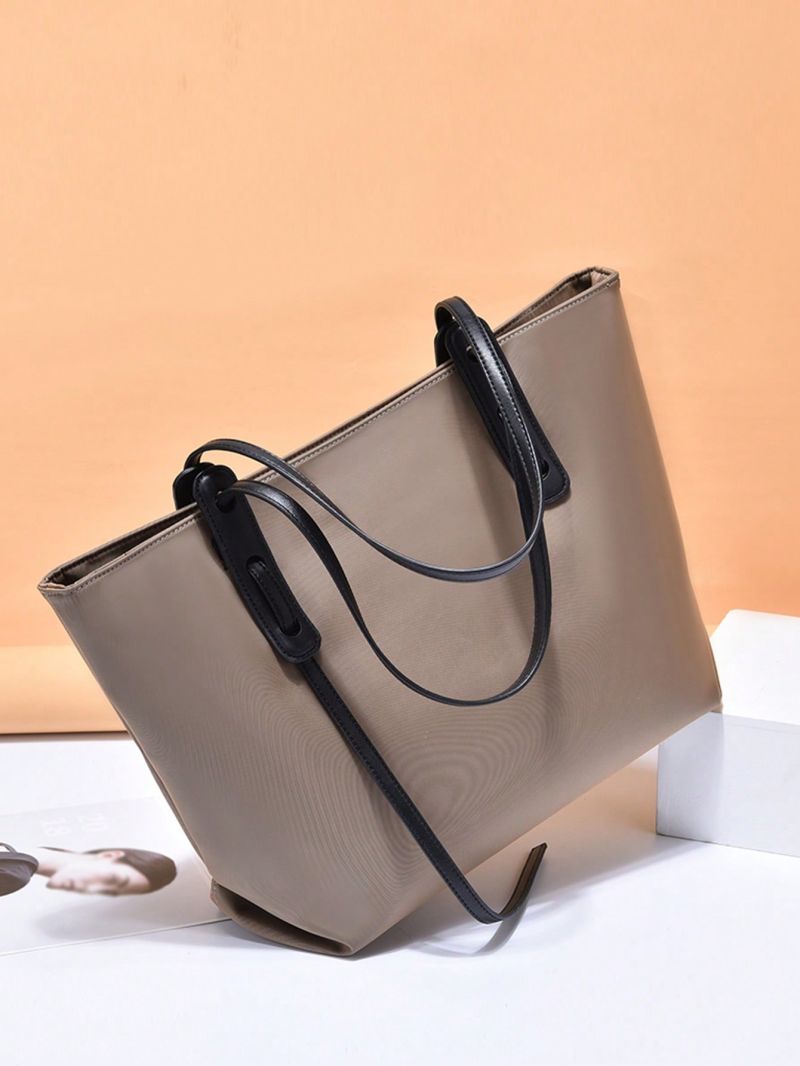 Zipper Shoulder Tote Bag Double Handle