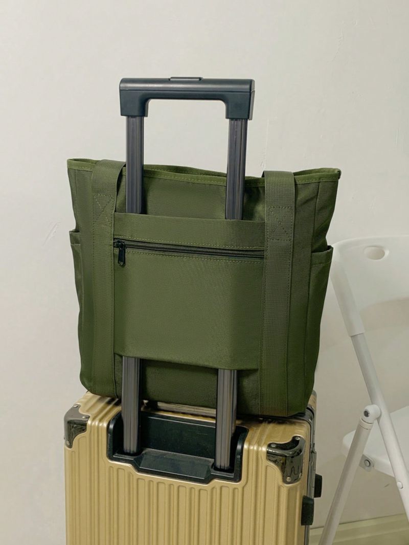 Small Shopper Bag Solid Letter Patch Decor