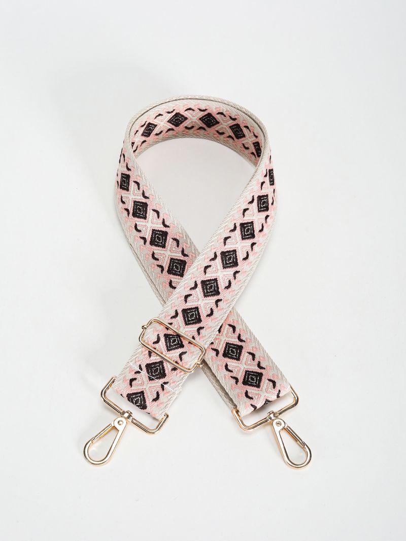 Adjustable Bag Strap Geometric Pattern Wide Strap Detachable