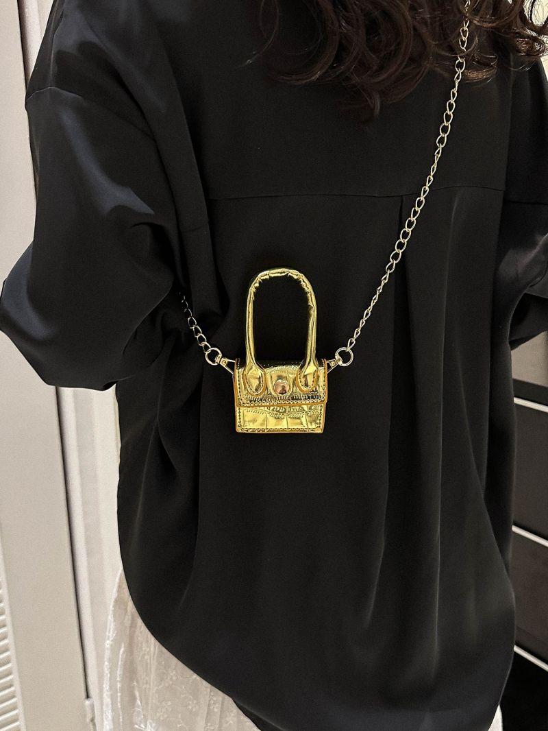 Crocodile Embossed Square Bag Mini Flap Funky